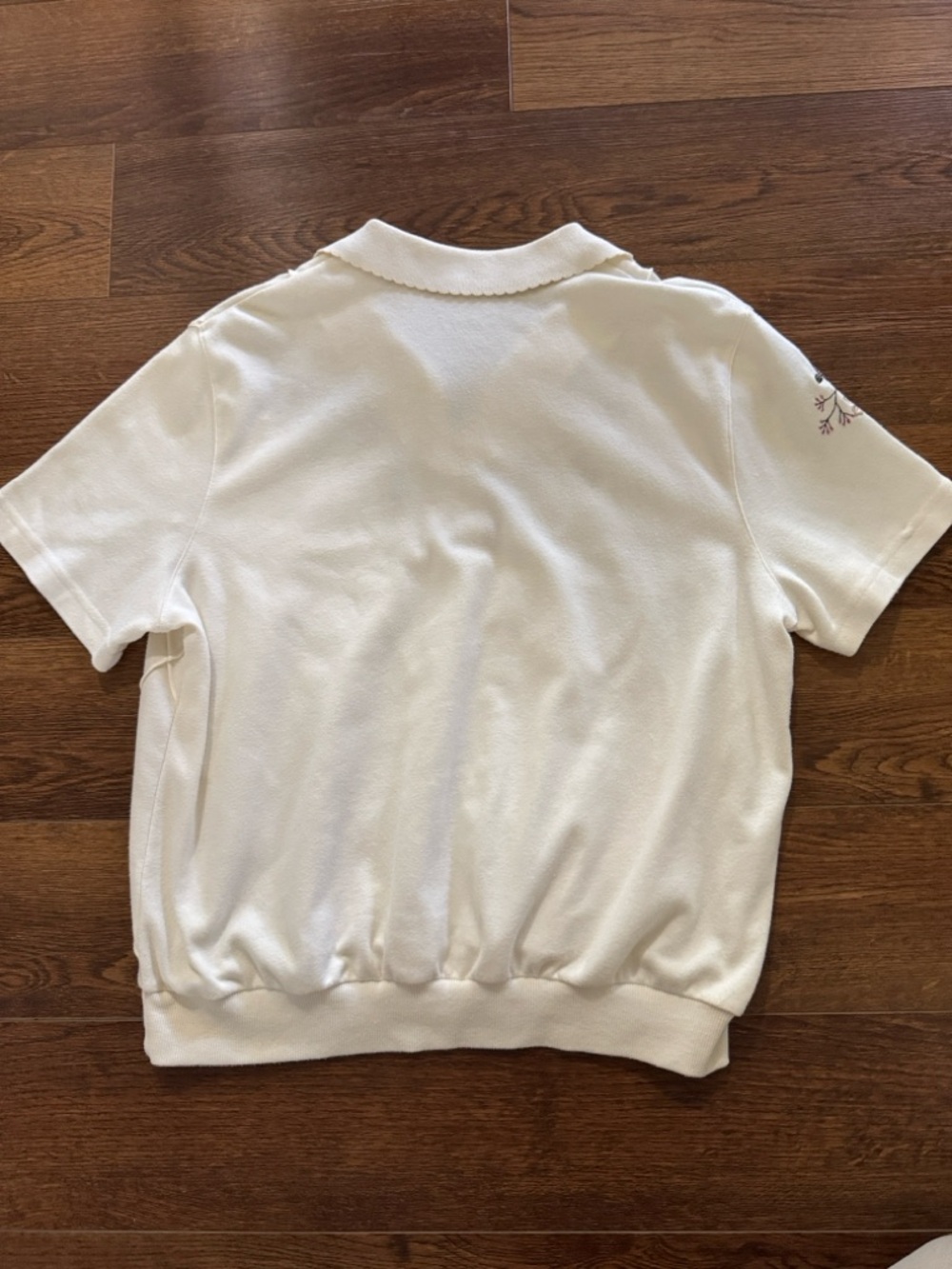 Alfred Dunner Ivory Short-Sleeve Knit Top with Floral Embroidery - Picture 4 of 7